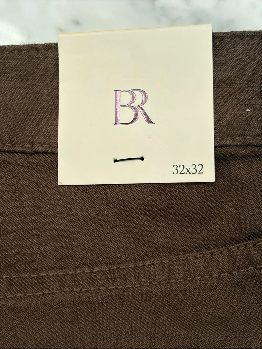 Banana Republic Slim Fit Traveler Brown Linen Pant Jeans 32 X 32